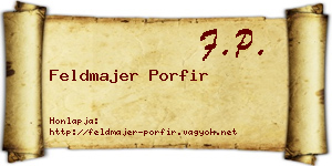 Feldmajer Porfir névjegykártya